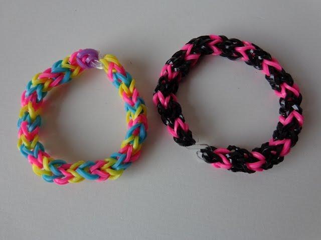 Тонкий браслет,  на пальцах, БЕЗ СТАНКА, Радужки rainbow loom