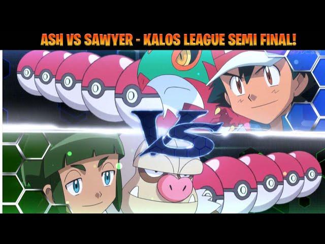 Ash vs Sawyer - Kalos League Semi Final Full Battle (English Sub)