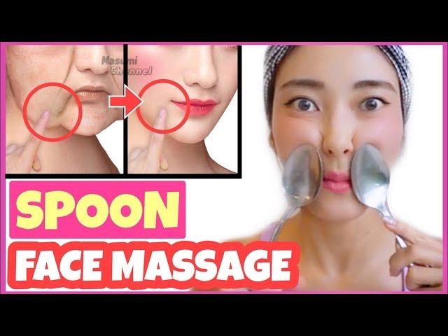 10mins Spoon Face Massage For Glowing Skin, Wrinkles! Reduce Laugh Lines, Eye Bags