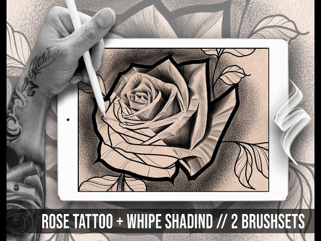 How to learn Whipe Shading Tattoo with in Procreate application