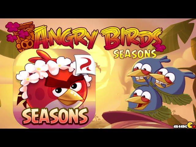 Angry Birds Seasons: Tropigal Paradise Walkthrough Level 1-5 ALL Levels 3 Stars!