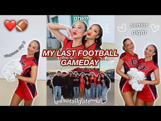 MY LAST FOOTBALL GAMEDAY *grwm, tailgate, senior night, & sleepover* | Vlogmas Day 9