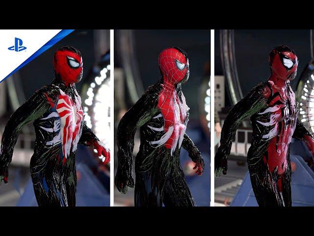 Marvel's Spider-Man 2 NG+ Peter's Lowenthal Transform to Symbiote With All Suits Full Transformation