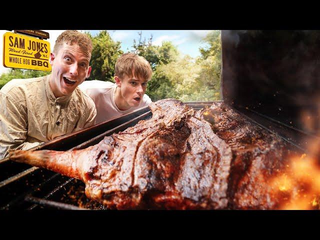 Brits try Whole Hog BBQ in North Carolina!