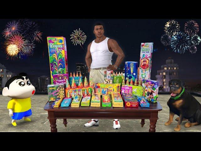 GTA 5 - FRANKLIN and SHINCHAN Celebrate DIWALI Fireworks In GTA 5!