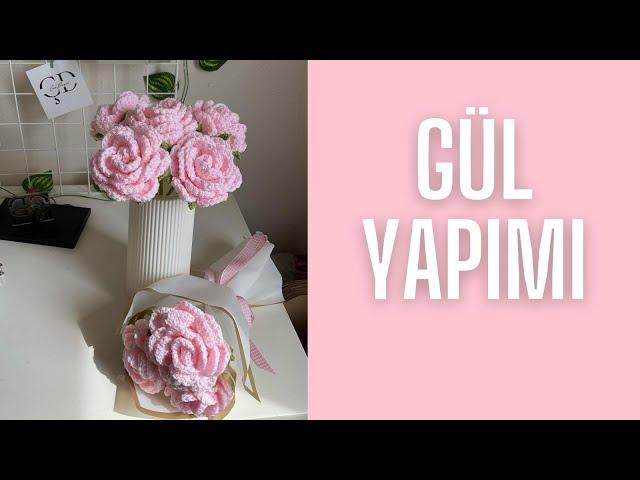 ÖRGÜ GÜL YAPIMI / ÖRGÜ GÜL / CROCHET ROSE / GÜL YAPIMI / TIĞ İŞİ GÜL