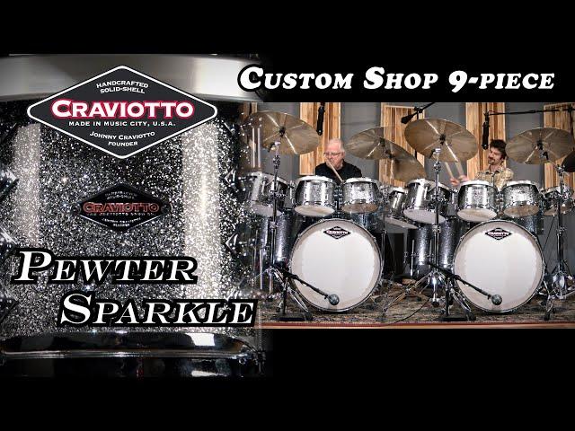 Craviotto Custom Shop 9-piece Drum Kit - Pewter Sparkle