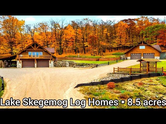 Michigan Farmhouse For Sale | $405k | Acreage Log Homes For Sale | Michigan Real Estate For Sale