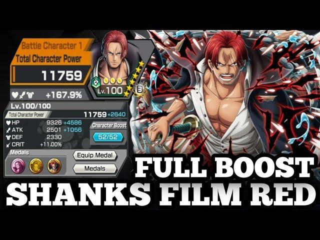 SHANKS FILM RED FULL BOOST GAMEPLAY | ONE PIECE BOUNTY RUSH | OPBR