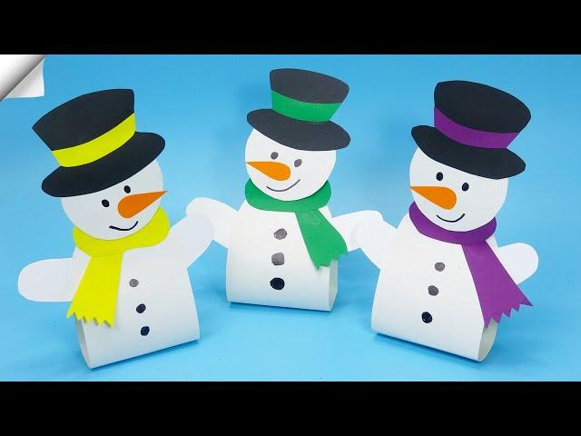 Easy Paper snowman | Christmas paper crafts 2023