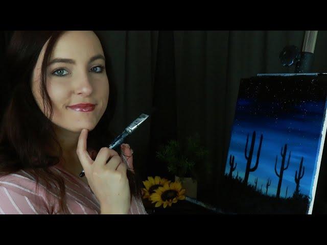 Art Teacher RP ASMR | Teaching you how to paint a night time desert