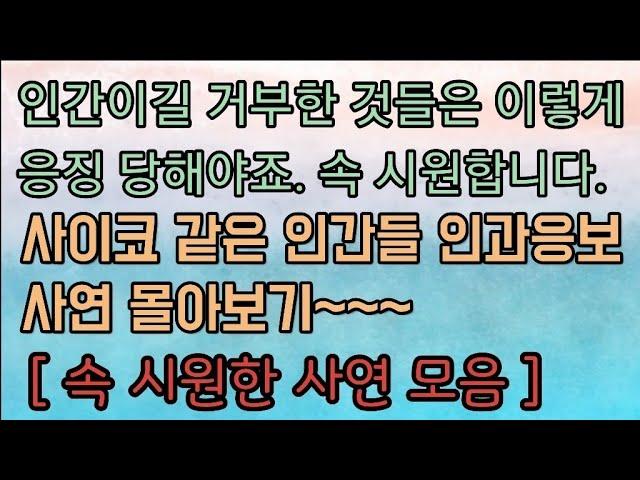 [속 시원한 사연 모음] 사이코패스 같은 것들은 이렇게 당하게 됩니다. ㅋㅋㅋ 사이다사연 사이다썰 미즈넷사연 응징사연 참교육사연 라디오사연 핵사이다사연 참교육사연