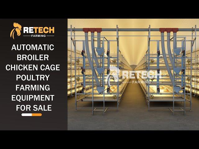 Automatic Broiler Chicken Cage Poultry Farming Equipment for sale - RETECH Farming