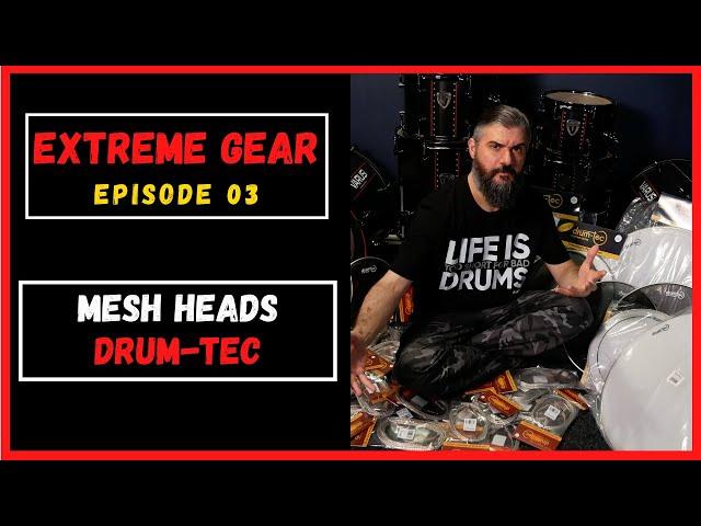 EXTREME GEAR 03 -  MESH HEADS - DRUM-TEC - Real Feel 3 Ply, Resonant heas and cables.