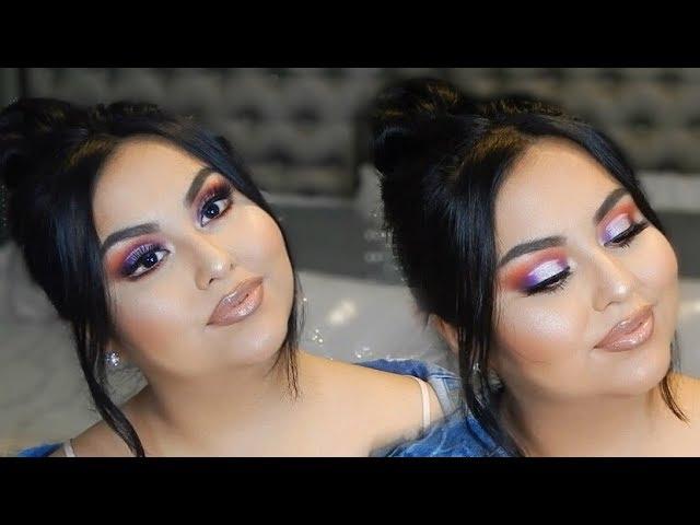 SPRING PURPLE SUNSET MAKEUP TUTORIAL