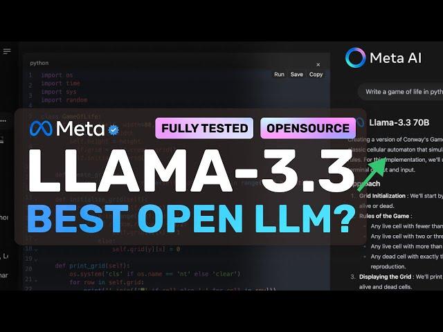 Llama-3.3 (Fully Tested) : The BEST OPEN LLM is HERE! (+O1 Pro Thoughts)