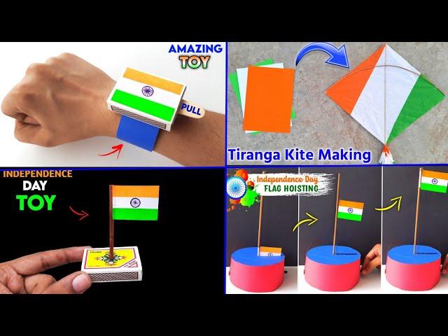 4 awesome tiranga toy , 15 august special craft , Republic day craft