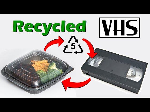 A VHS tape made from recycled food containers