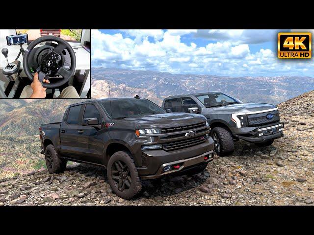 Chevrolet Silverado & Ford F150 Lightning | OFFROAD CONVOY | Forza Horizon 5 | Thrustmaster T300RS