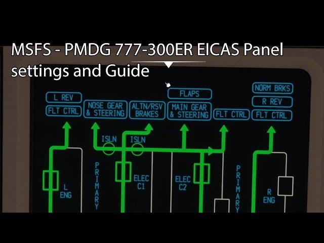 MSFS - PMDG 777-300ER EICAS Panel settings and Guide