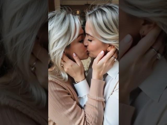 Two mature women kiss in a loving selfie #lesbian #kiss #lgtb #selfie