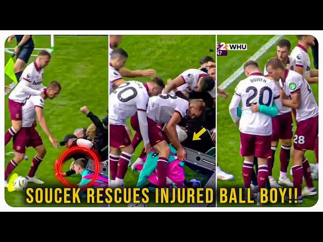 Tomas Soucek Saves Trapped Ball Boy in West Ham's Win!