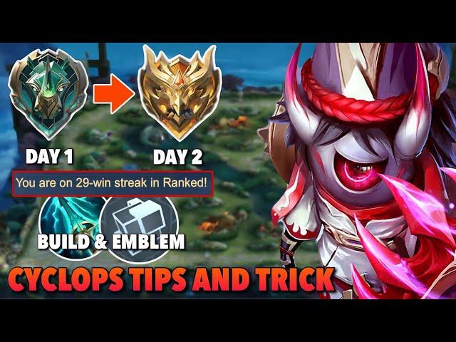 TUTORIAL HOW TO PLAY CYCLOPS IN SOLO RANKED GAME 2024 - Mobile Legends