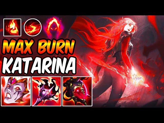 MAX BURN KATARINA MID & TOP (5x BURN) DARK HARVEST FULL AP | New Build & Runes | League of Legends