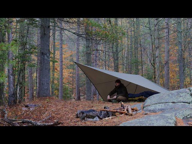 Solo Tarp Camp in a Rainstorm - Wild Caught Venison