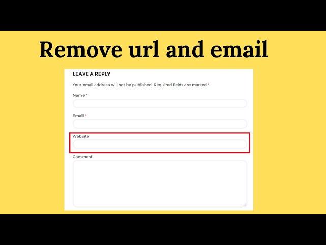 how to remove email and website URL field from post comment