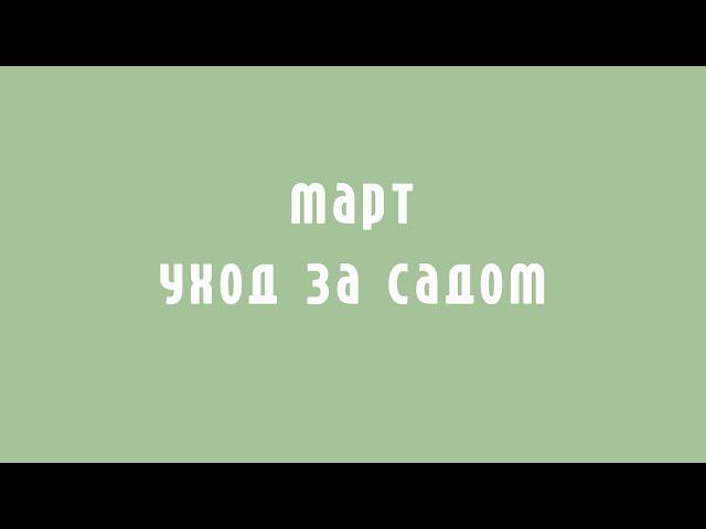 Март.  Уход за садом