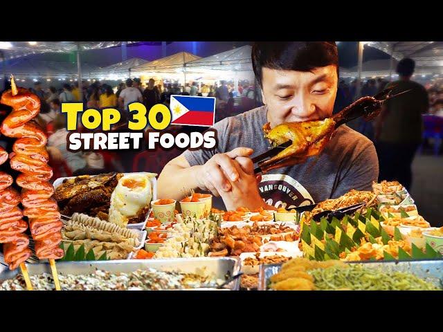 Top 30 STREET FOODS in the Philippines | Best CHEAP EATS from Manila to Davao