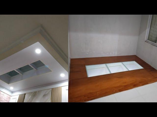 mezzanine besi alas multiplek bawah plavon pvc dan di kasih kaca laminated pesanan bu ina dicipondoh