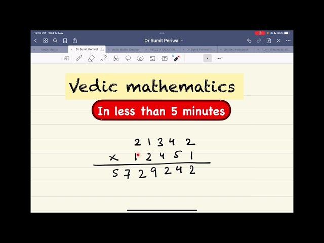 Multiply a 5 digit number by 5 digit - Vedic Mathematics in 5 minutes | Dr Sumit Periwal