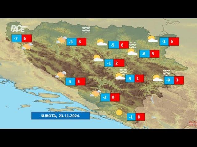 Vremenska prognoza by Haris Babić za 23. i 24. 11. 2024.