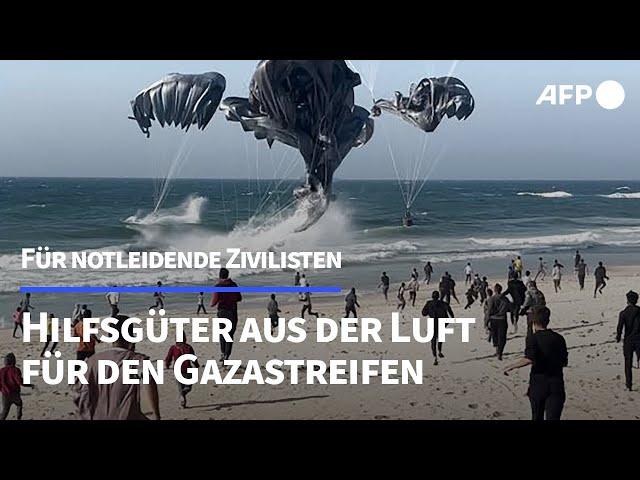 Hilfsgüter aus der Luft für die Menschen im Gazastreifen | AFP