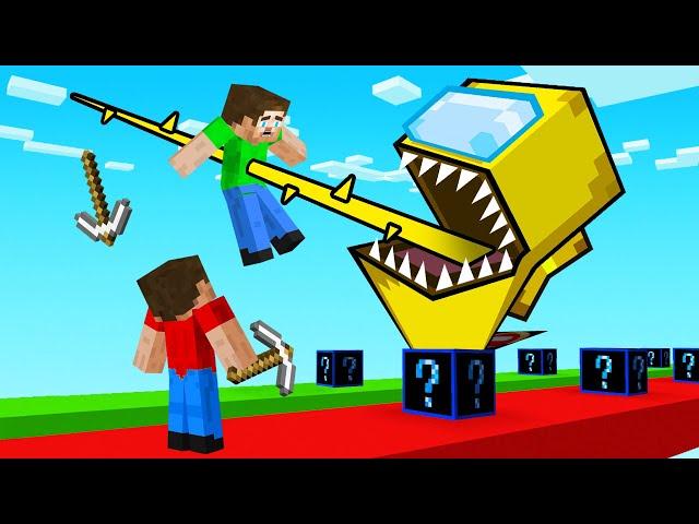 Minecraft 1v1 SUS Lucky Block Race! (vs Best Friend)