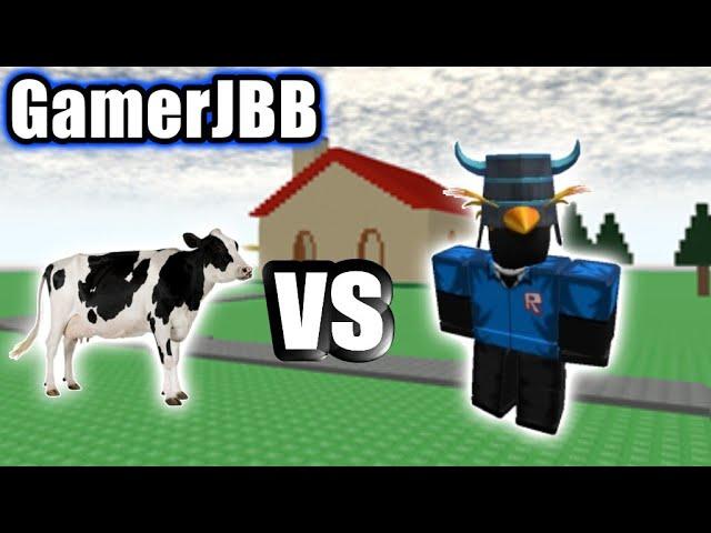 the penguin fights the cow in CLASSIC ROBLOX