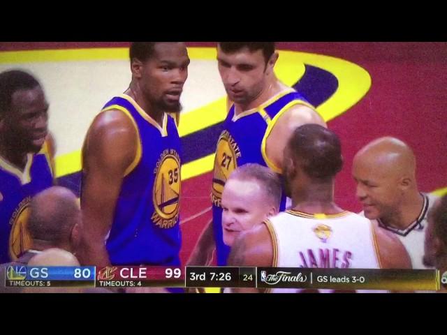 2017 NBA Finals Game 4: LeBron and KD Double Technical