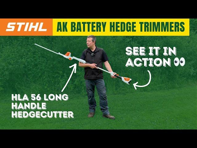 Watch the Stihl  HLA 56 Long handle hedgetrimmer in action  AK Battery system 