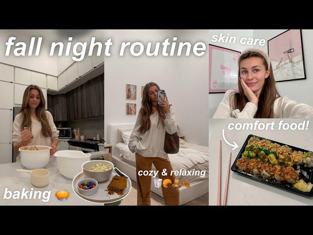 COZY FALL NIGHT ROUTINE | baking, skincare, laundry & relaxing