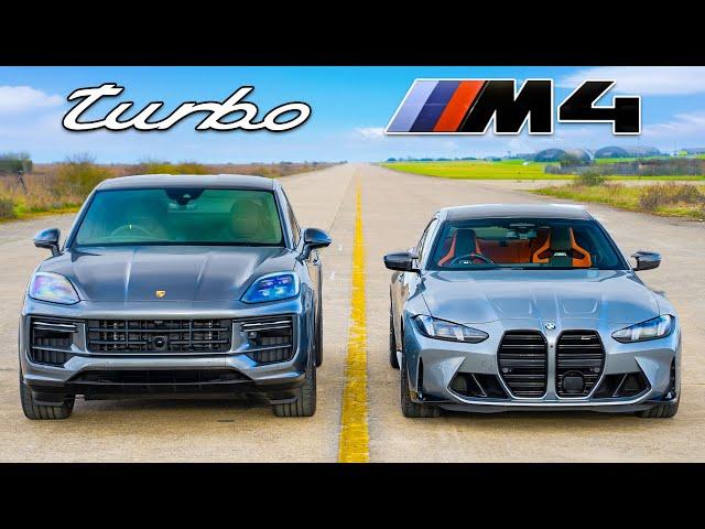 Кто победит в заезде: BMW M4 или же Porsche Cayenne Turbo?