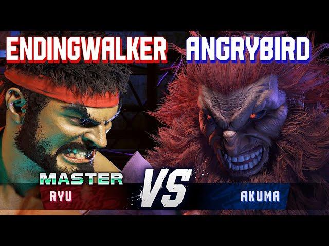 SF6 ▰ ENDINGWALKER (Ryu) vs ANGRYBIRD (Akuma) ▰ High Level Gameplay