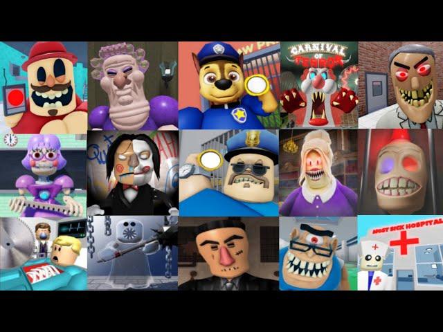 SPEED Run in 52 Scary Obby from Barry Prison, Siren Police Cop, Grumpy Granny, Escape Horror Clown