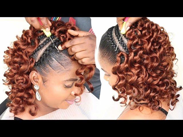 Short And Easy Curly Crochet Braid Hairstyle Using Braid Extension