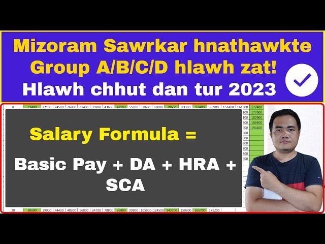 Mizoram sawrkar hnathawkte hlawh chhut dan thar ber 2023 | 7th Pay Matrix Pay Level 1-14