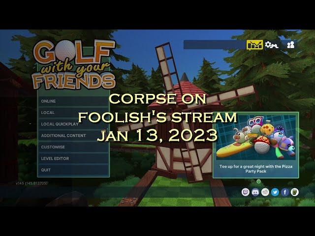 Corpse Husband on Foolish's stream - Golf With Your Friends (JAN 13, 2023)