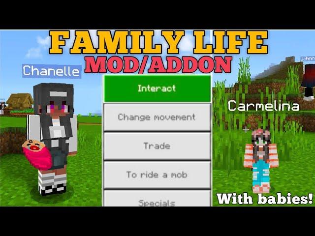 ‍️‍FAMILY LIFE ADDON for BEDROCK | MINECRAFT PE +1.21 #addons