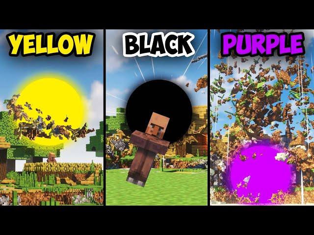 Different Black Holes vs Minecraft Village | Teardown