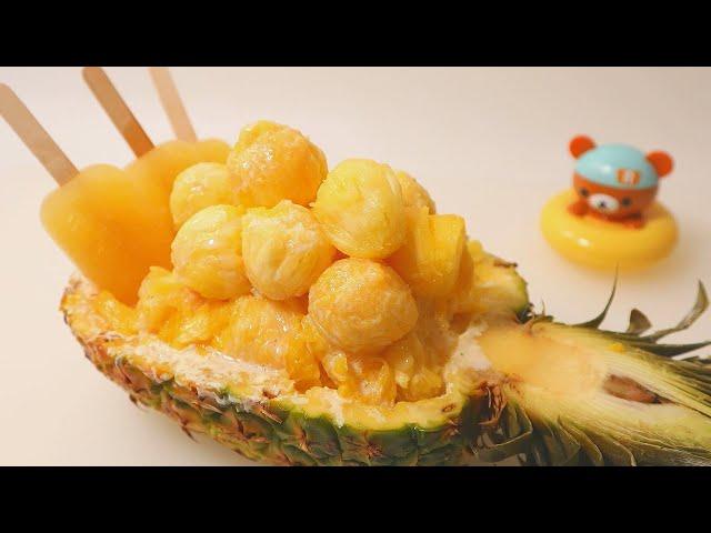 최고의 여름 디저트 ! 파인애플 빙수 만들기  Pineapple Ice Flakes Recipe (Shaved Ice / Bingsu)